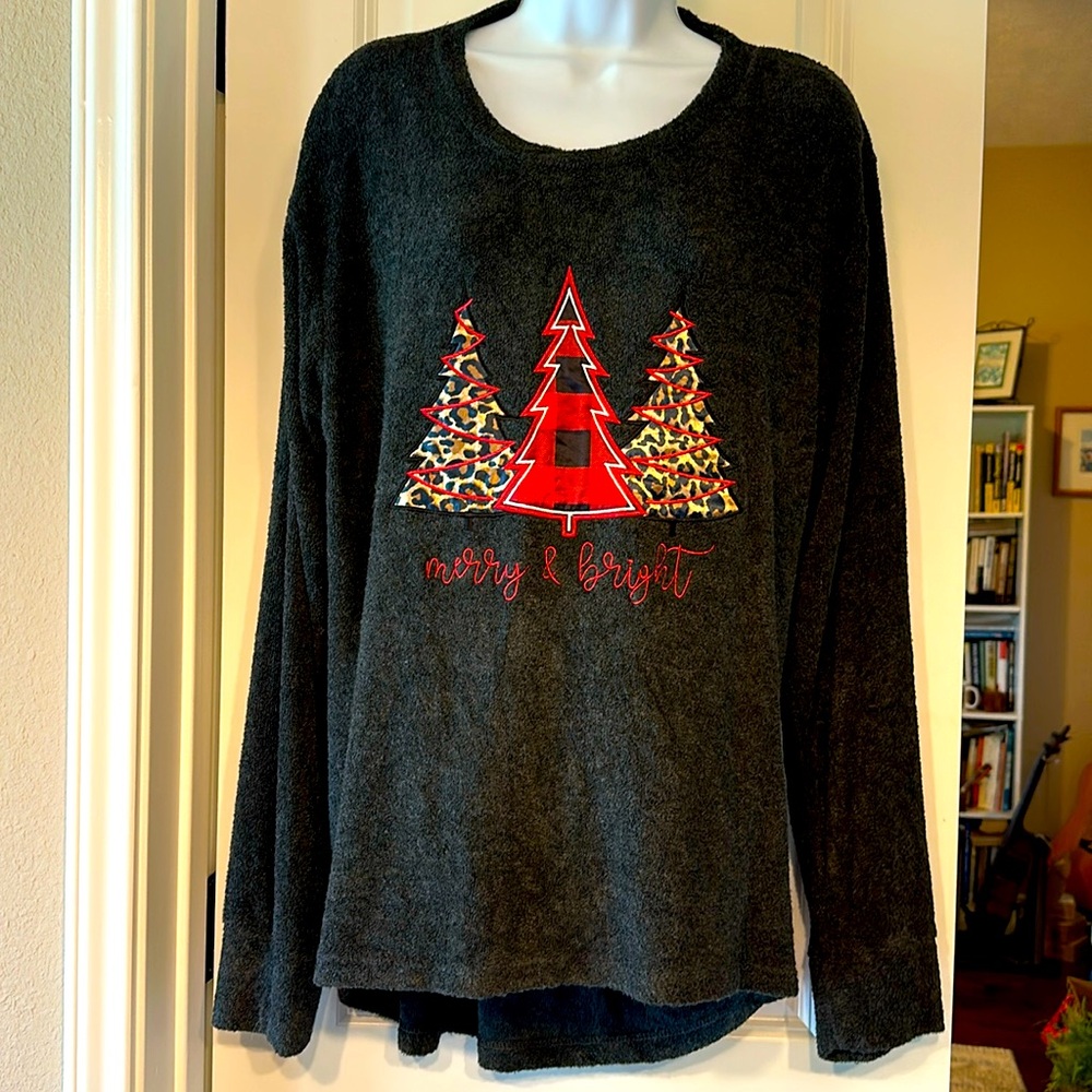 NWOT Holiday Tunic - Merry & Bright - Chenille Tunic with high-low hem